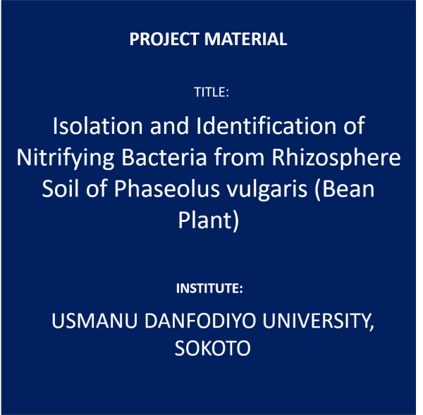 Isolation and Identification of Nitrifying Bacteria from Rhizosphere Soil of Phaseolus vulgaris (Bean Plant)