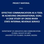 Effective Communication as a Tool in Achieving Organizational Goal
