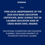Item Local Independence of the 2018-2019 Basic Education Certificate, Basic Science Test