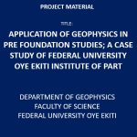 Application of Geophysics in Pre Foundation Studies