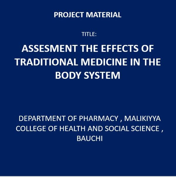 DEPARTMENT OF PHARMACY , MALIKIYYA COLLEGE OF HEALTH AND SOCIAL SCIENCE , BAUCHI