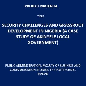 Security Challenges and Grassroot development in Nigeria