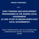 Staff Training and Development Programmes in the Nigeria Local Government