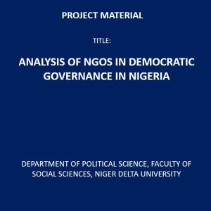 Analysis of NGOs in Democratic Governance in Nigeria